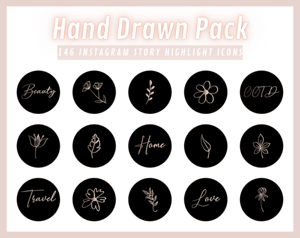 HAND DRAWN PACK Instagram Story Highlight Icons