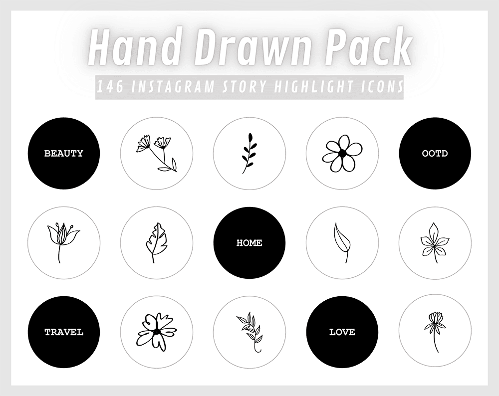 HAND DRAWN PACK Instagram Story Highlight Icons