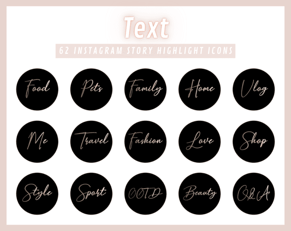 TEXT Instagram Story Highlight Icons