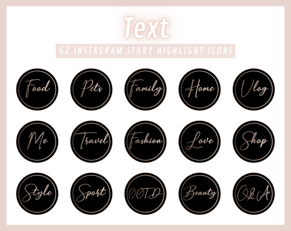 TEXT Instagram Story Highlight Icons