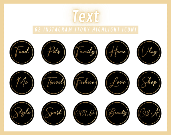 TEXT Instagram Story Highlight Icons