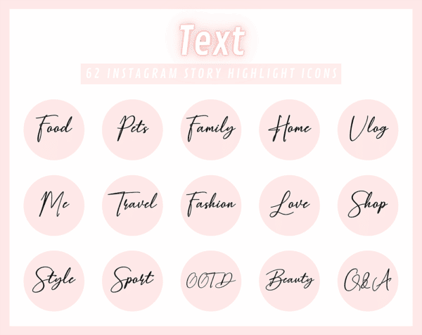 TEXT Instagram Story Highlight Icons