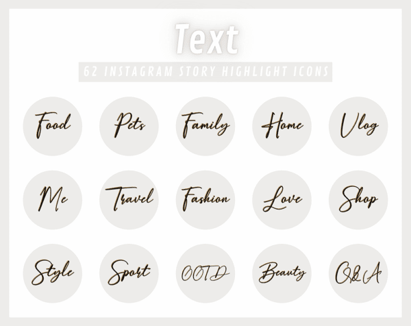 TEXT Instagram Story Highlight Icons