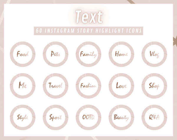 TEXT Instagram Story Highlight Icons
