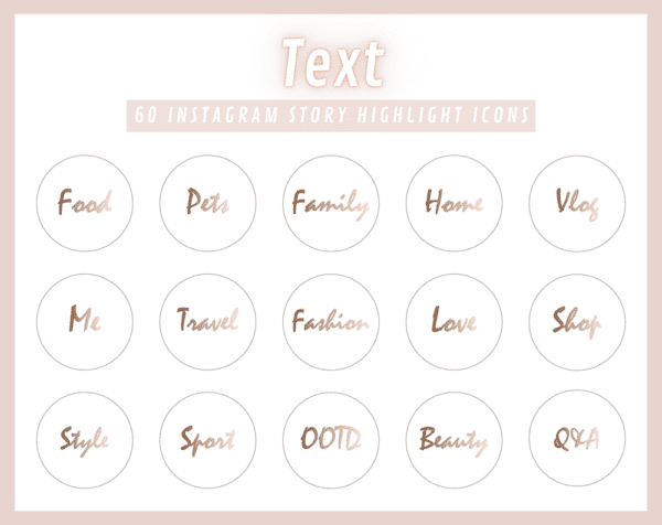 TEXT Instagram Story Highlight Icons