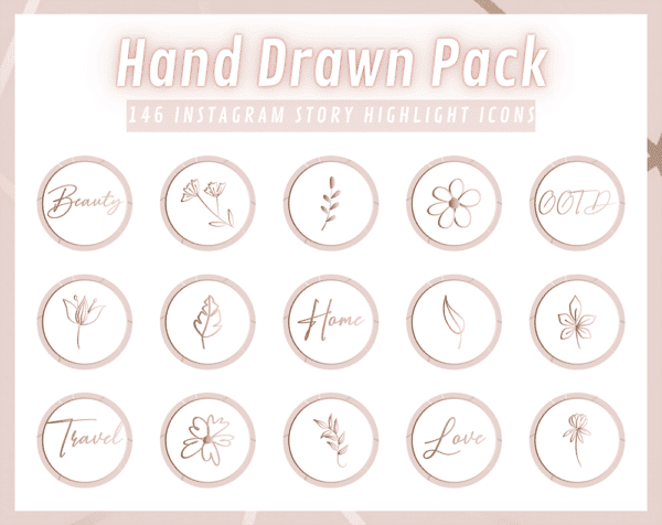 HAND DRAWN PACK Instagram Story Highlight Icons