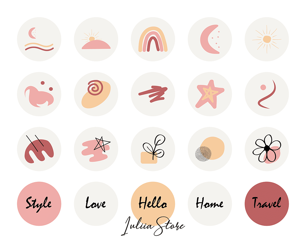HAND DRAWN Instagram Story Highlight Icons