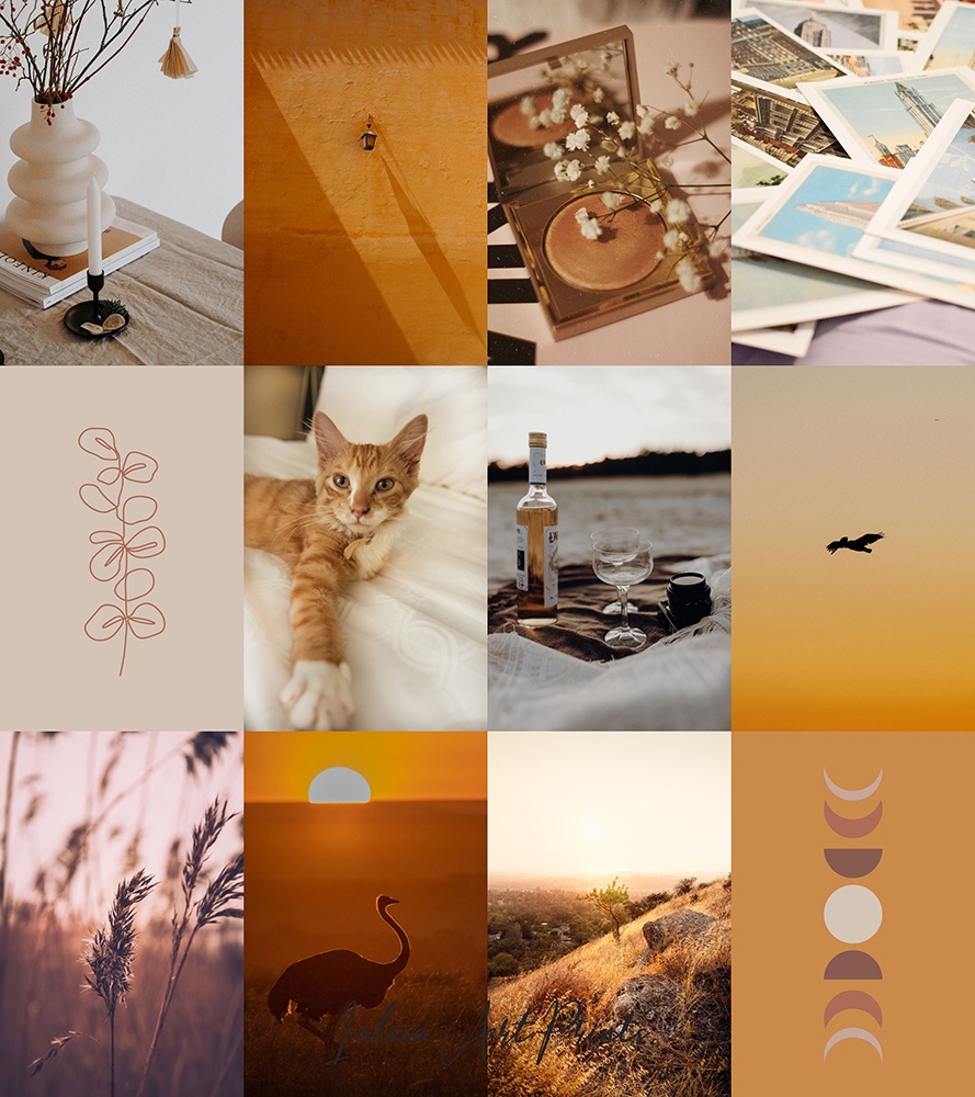 Boho Wall Collage Kit 3200×3600 Grid for collage
