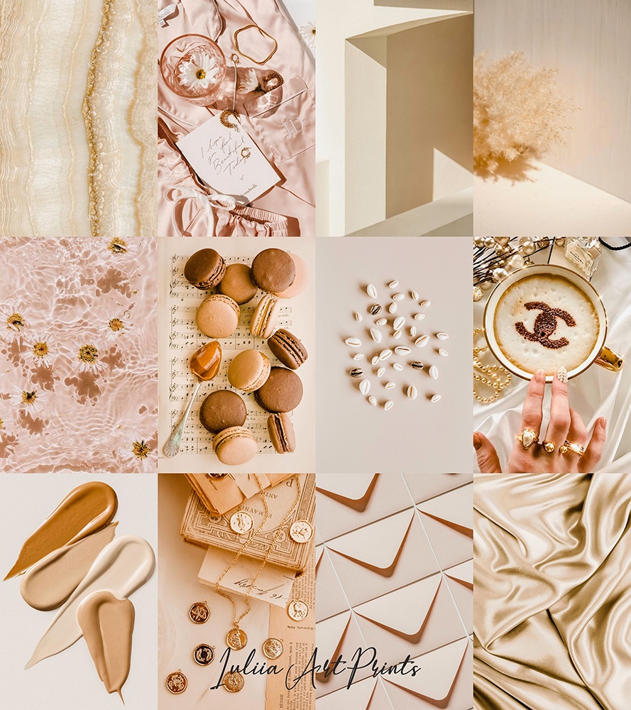 Light Boujee Wall Collage Kit 3200×3600 Grid for collage, коп