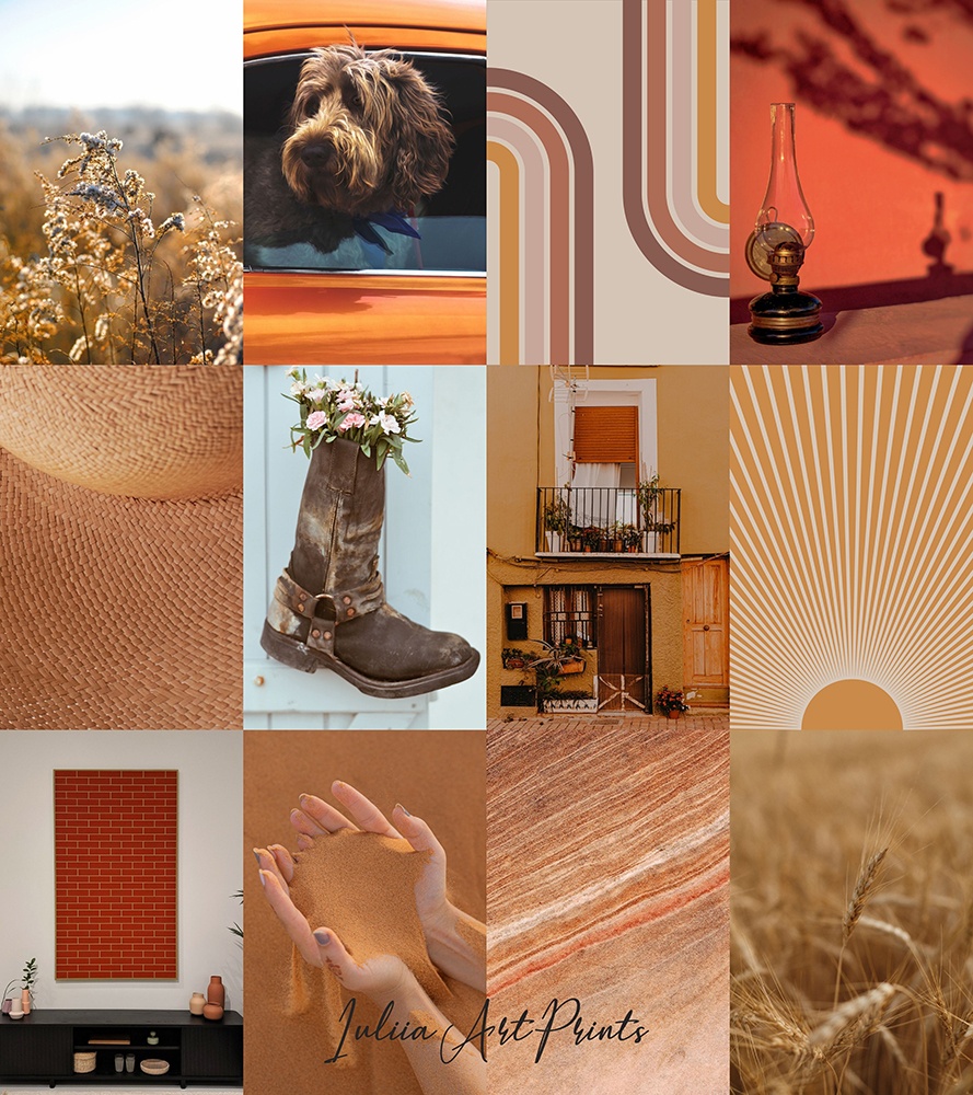 Boho Wall Collage Kit 3200×3600 Grid for collage