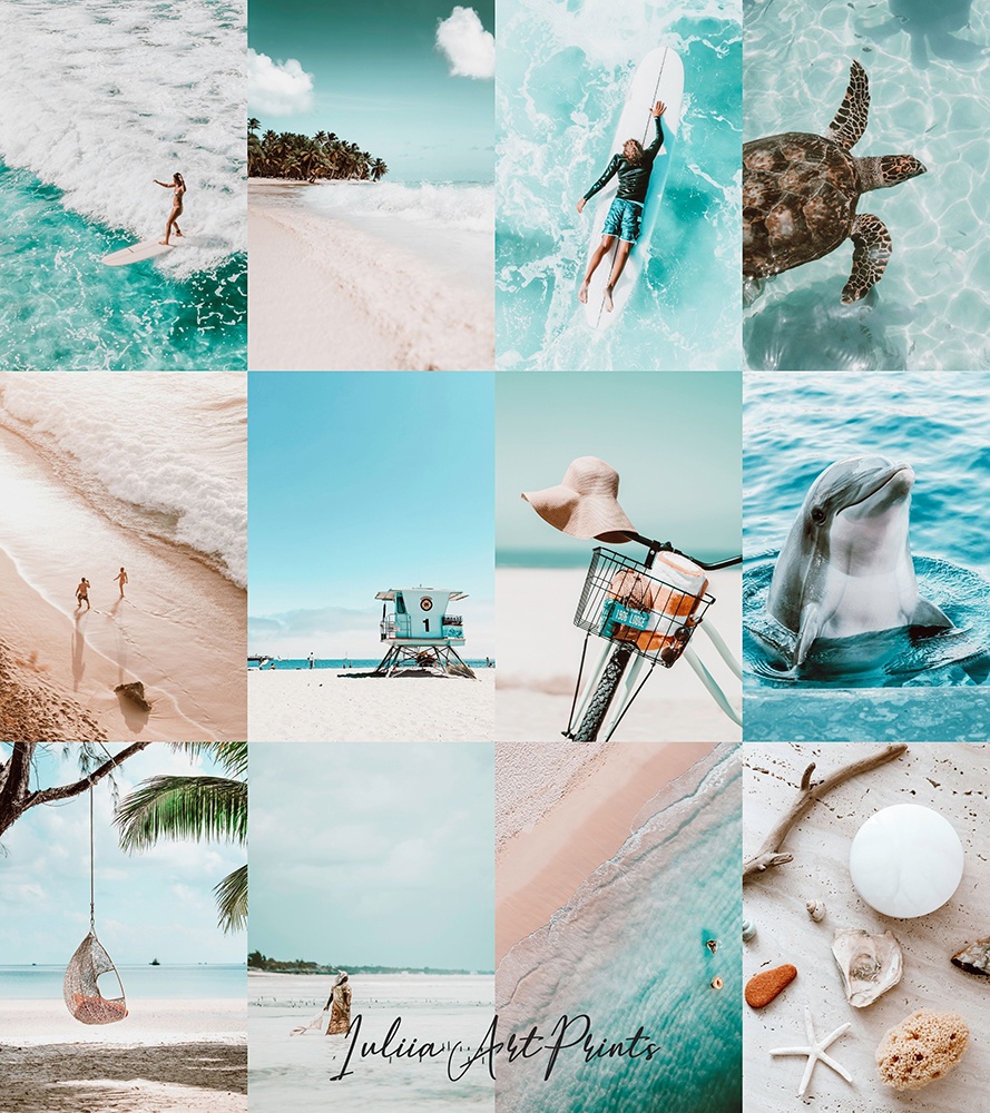 Beach Wall Collage Kit 3200×3600 Grid for collage