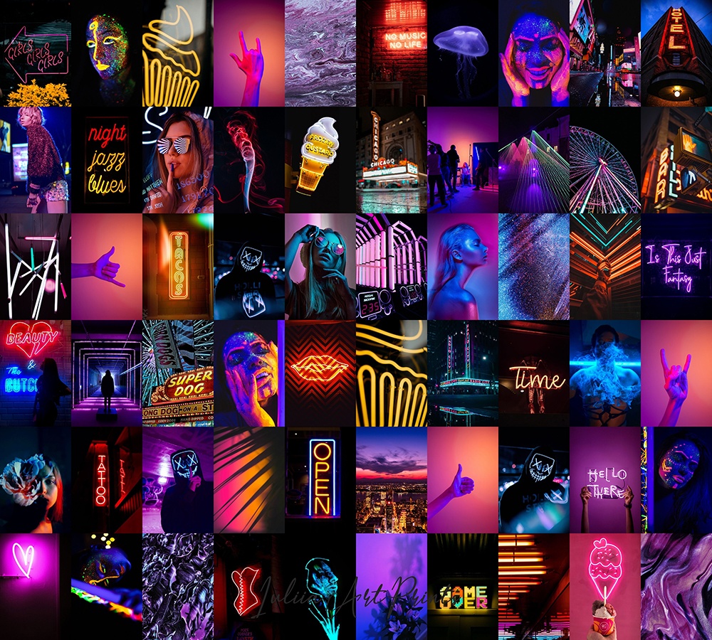 Neon Wall Collage Kit