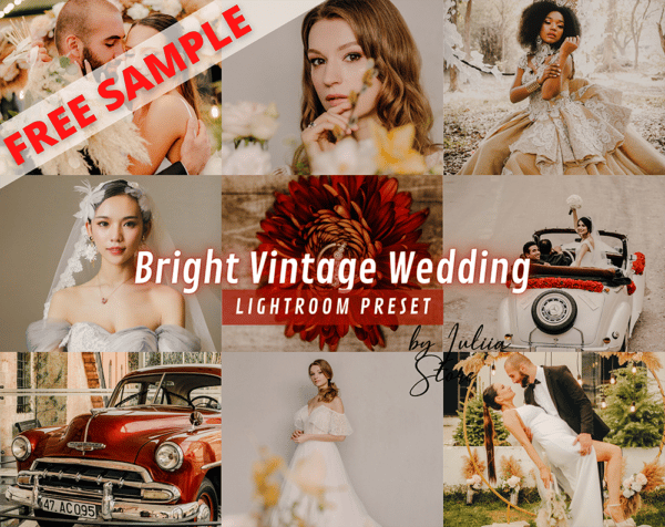 Free Lightroom Preset BRIGHT VINTAGE WEDDING