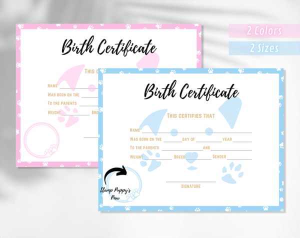 Dog Birth Certificate