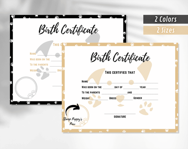 Dog Birth Certificate