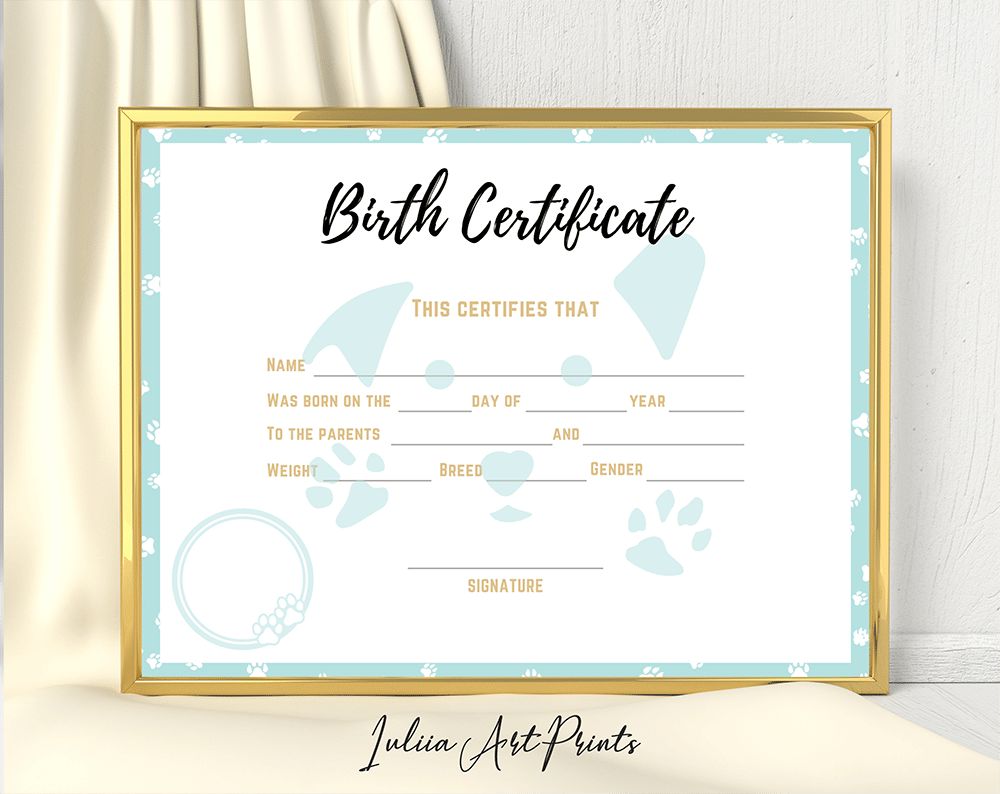 Dog Birth Certificate