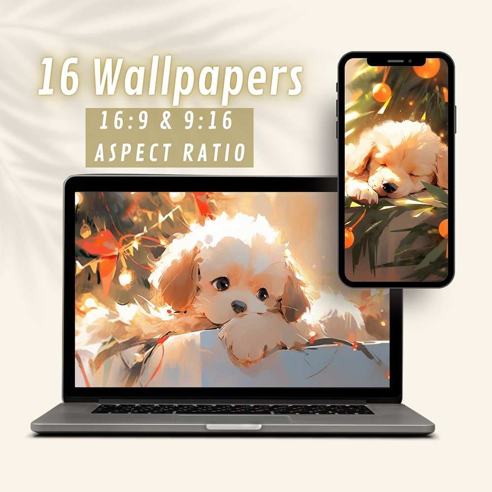 Cute Puppy Amidst Christmas Wallpapers