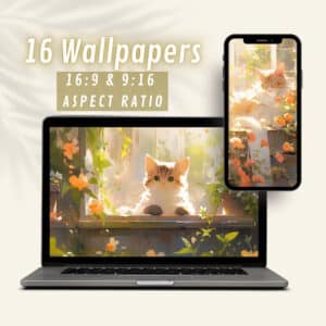Cat and Plants Wallpapers IuliiaStore – 1