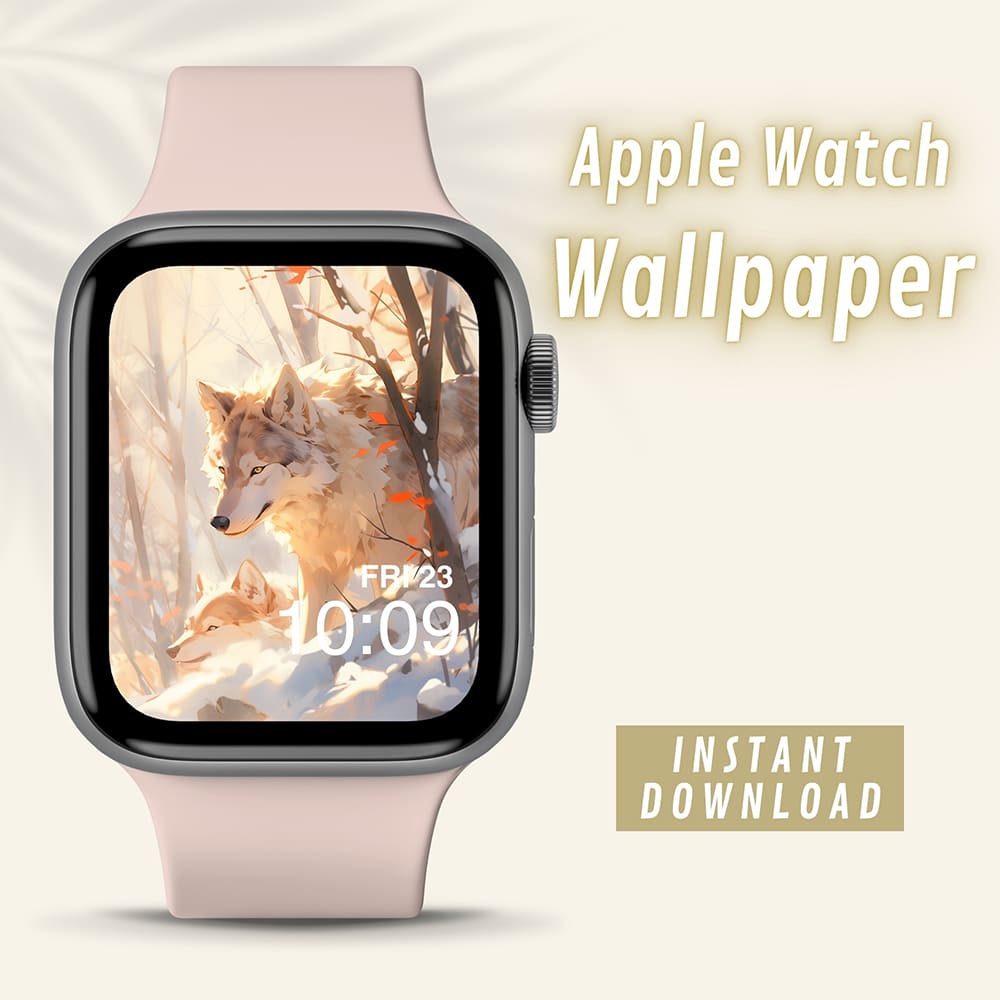 Cute Forest Wolf Apple Watch Wallpaper