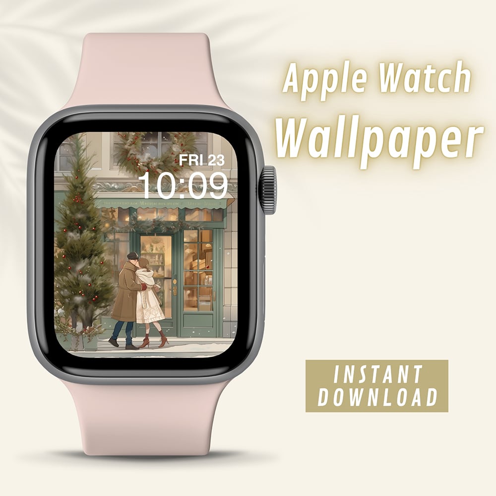 Romantic Christmas Shopping Apple Watch Wallpaper