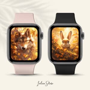 Animals in Autumn Forest Watch Wallpapers Bundle, Smartwatch Face Wallpaper, Cute and Stylish Fall Apple Watch Background - photo #2