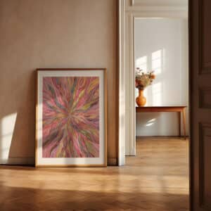 Beautiful Aboriginal Art Poster, Feminine Pink Abstract Dreamtime Artwork for Dopamine Decor, Free Shipping - photo #5