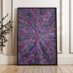 Artlandish Aboriginal Art Piece, Feminine Purple Abstract Dot Artwork, Contemporary Australian Wall Decor, Free Shipping - photo #2