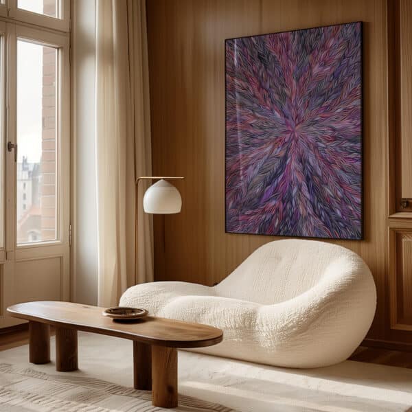 Artlandish Aboriginal Art Piece, Feminine Purple Abstract Dot Artwork, Contemporary Australian Wall Decor, Free Shipping