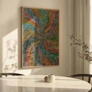 Artlandish Aboriginal Art, Colorful Poster with Bright Abstract Dot Painting, Unique Wall Art, Free Shipping - photo #2