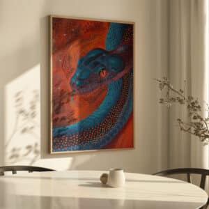 Gallery Wall Art Aboriginal Animal Print, Vibrant Snake Dot Art Australian Native Painting for Contemporary Home, Free Shipping - photo #3