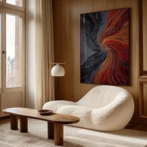 Authentic Aboriginal Heritage Art, Large Canvas Dreamtime Painting, Decorative Cultural Home Decor