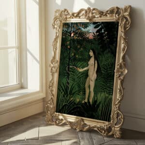 Henri Rousseau Poster, Eve Print, Famous Paintings Reproduction, Dark Green Wall Art, Classic Art Religious Gallery Print