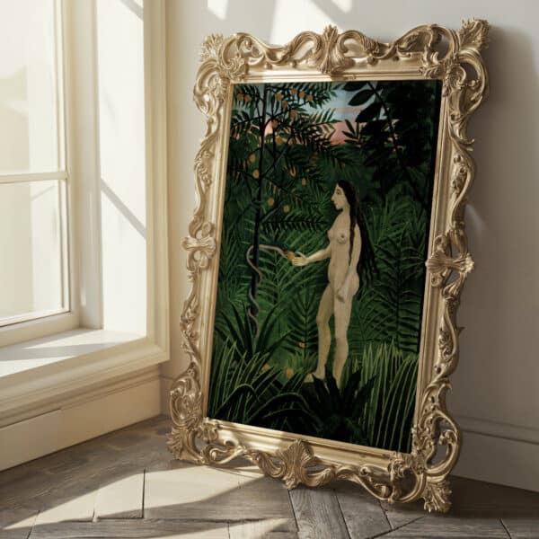 Henri Rousseau Poster, Eve Print, Famous Paintings Reproduction, Dark Green Wall Art, Classic Art Religious Gallery Print, Free Shipping