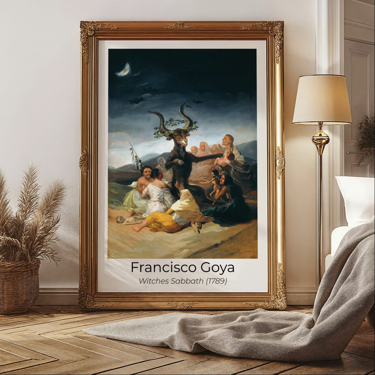 Exhibition Poster of Francisco de Goya's Witches Sabbath - Timeless Spanish Art Reproduction for Large Wall Decor, Artist Decor Gift, Free Shipping