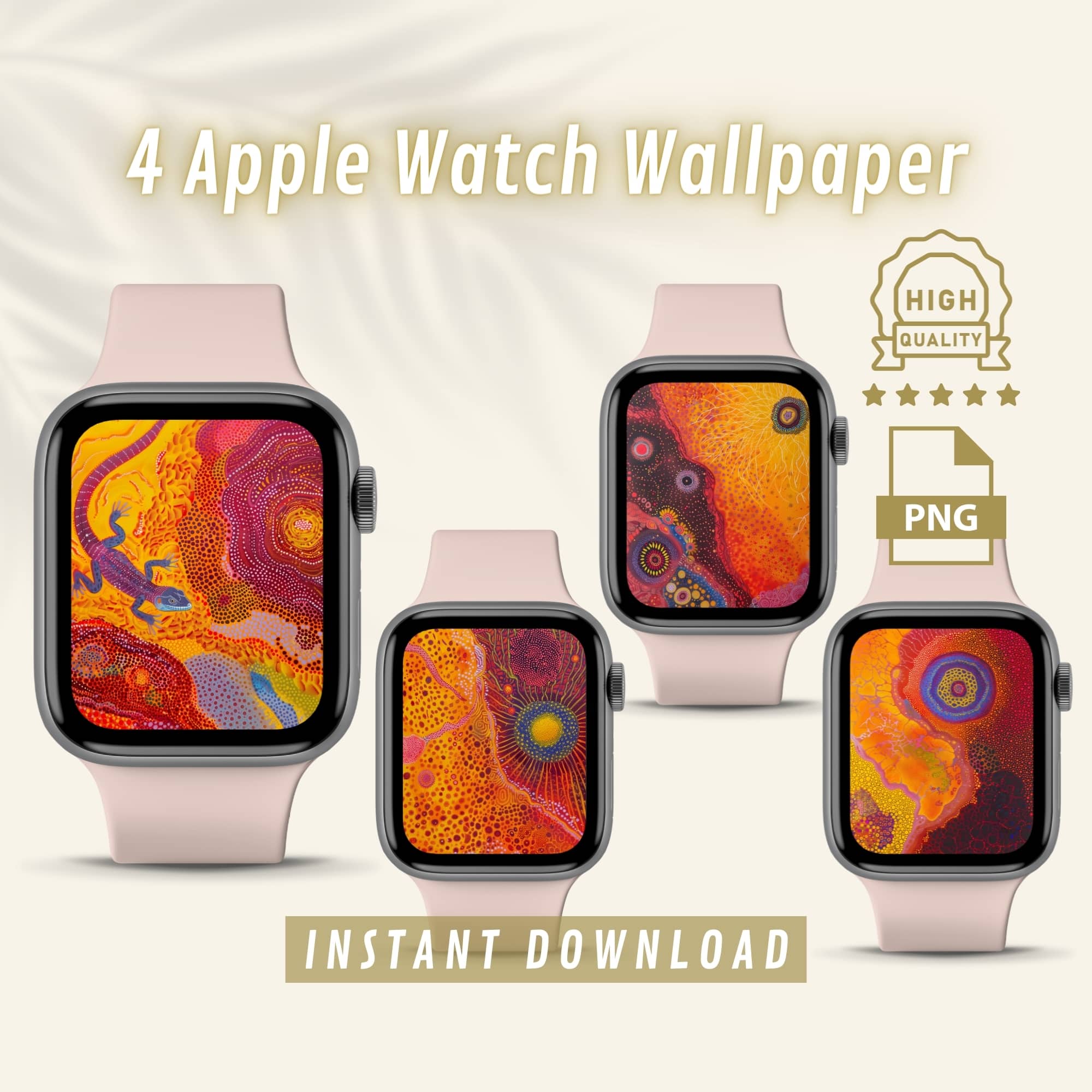 Vibrant Dreamtime Wallpapers Australian Aboriginal iWatch Face, Indigenous Art Screen Saver for Smartwatch, Cultural Wallpaper