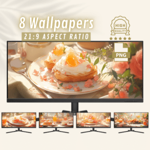 Ultrawide Screen Wallpaper: Aesthetic Breakfast Charm, 4K Ultra HD Anime Backgrounds for Desktop, High Resolution Monitor Art Gift