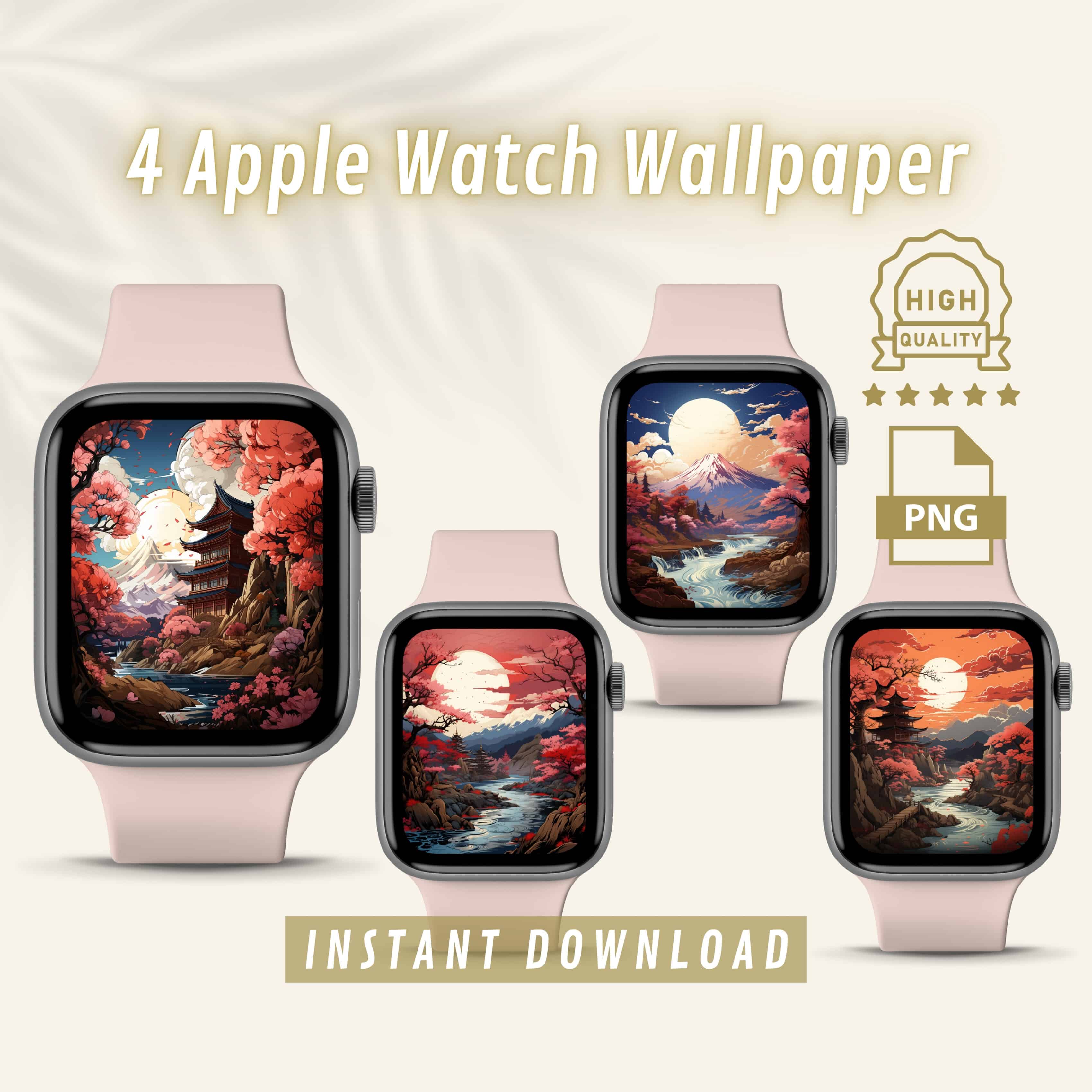 Sakura Landscapes Wallpapers for iWatch, Beautiful Japan Inspired Apple Watch Face Covers, Aesthetic Asian Watch Screen Savers