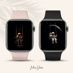 Apple Watch Wallpaper Astronaut's Cosmic Swing, Stylish iWatch Face Background Bundle, Cool Space Watch Face - photo #3