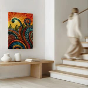 Indigenous Australian Art, Abstract Flower Meadow Dot Painting, Vibrant Aboriginal Wall Decor, Unique Home Gift, Free Shipping - photo #4