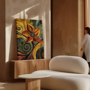 Original & Authentic Aboriginal Art Piece: Abstract Flower Dot Painting, Perfect Gallery Wall Decor