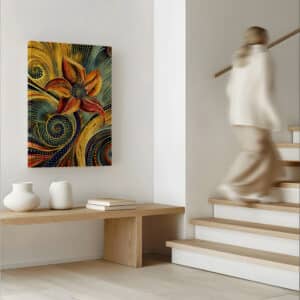 Original & Authentic Aboriginal Art Piece: Abstract Flower Dot Painting, Perfect Gallery Wall Decor, Free Shipping - photo #3