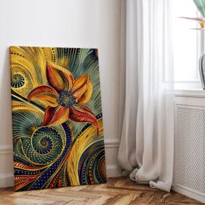 Original & Authentic Aboriginal Art Piece: Abstract Flower Dot Painting, Perfect Gallery Wall Decor, Free Shipping - photo #5