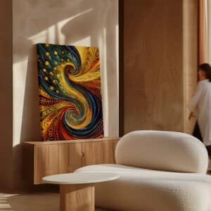 Affordable Aboriginal Art Abstract Flowers, Extra Large Canvas Dot Painting for Vibrant Home Decor, Free Shipping - photo #4