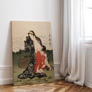 The Awabi Fishers Art, Kitagawa Utamaro Woodblock Print Reproduction, 2nd Part of Triptych, Japanese Edo Period Canvas, Free Shipping - photo #8