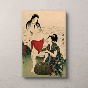 Kitagawa Utamaro Art, Girls Pearl-Divers 3rd Part of Triptych Woodblock Prints, Japanese Edo Period Ukiyo-e Canvas, Free Shipping - photo #3