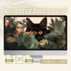 Black Cat and Succulents Animated Wallpaper, Cute 4K Moving Background for Computer, Downloadable Animated Screensaver