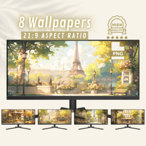High Resolution Springtime Wallpaper, Charming Spring City Theme, Ultrawide Monitor Background, 4K HD Paris Desktop Wallpapers