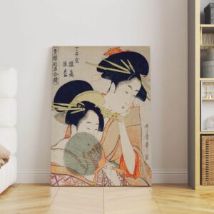 Kitagawa Utamaro Art, Chojiya Hinazuru Hinamatsu Print, Large Canvas Ukiyo-e Bijin-ga Wall Decor, Japanese Woodblock Print, Free Shipping - photo #7