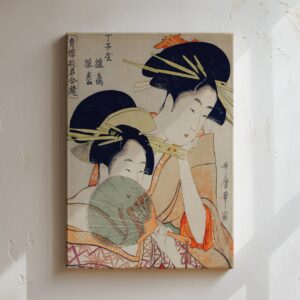 Kitagawa Utamaro Art, Chojiya Hinazuru Hinamatsu Print, Large Canvas Ukiyo-e Bijin-ga Wall Decor, Japanese Woodblock Print, Free Shipping - photo #1