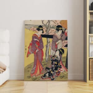 Bijin-ga Art Print on Canvas by Kitagawa Utamaro, Gotenyama no Hanami Hidari Edo Era Artwork for Unique Japanese Home Décor Gift - photo #2